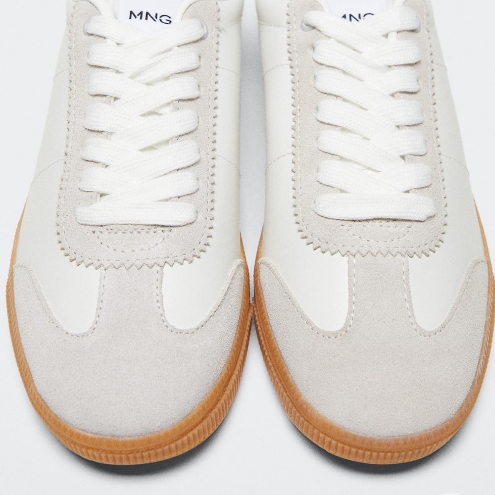 Panels leather sneakers